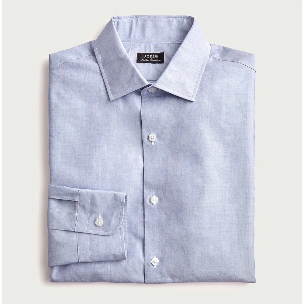 J.CREW Ludlow Premium Fine Cotton Slim Dress Shirt Blue 15/33 Cotton FM493‎ NEW